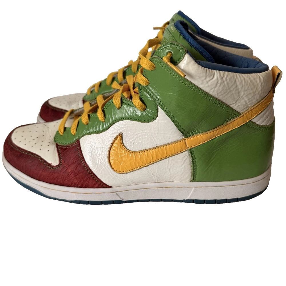 Size 13 - Nike Dunk High iD Custom Mens Vintage 2007 Leather Multicolor Rare 13M